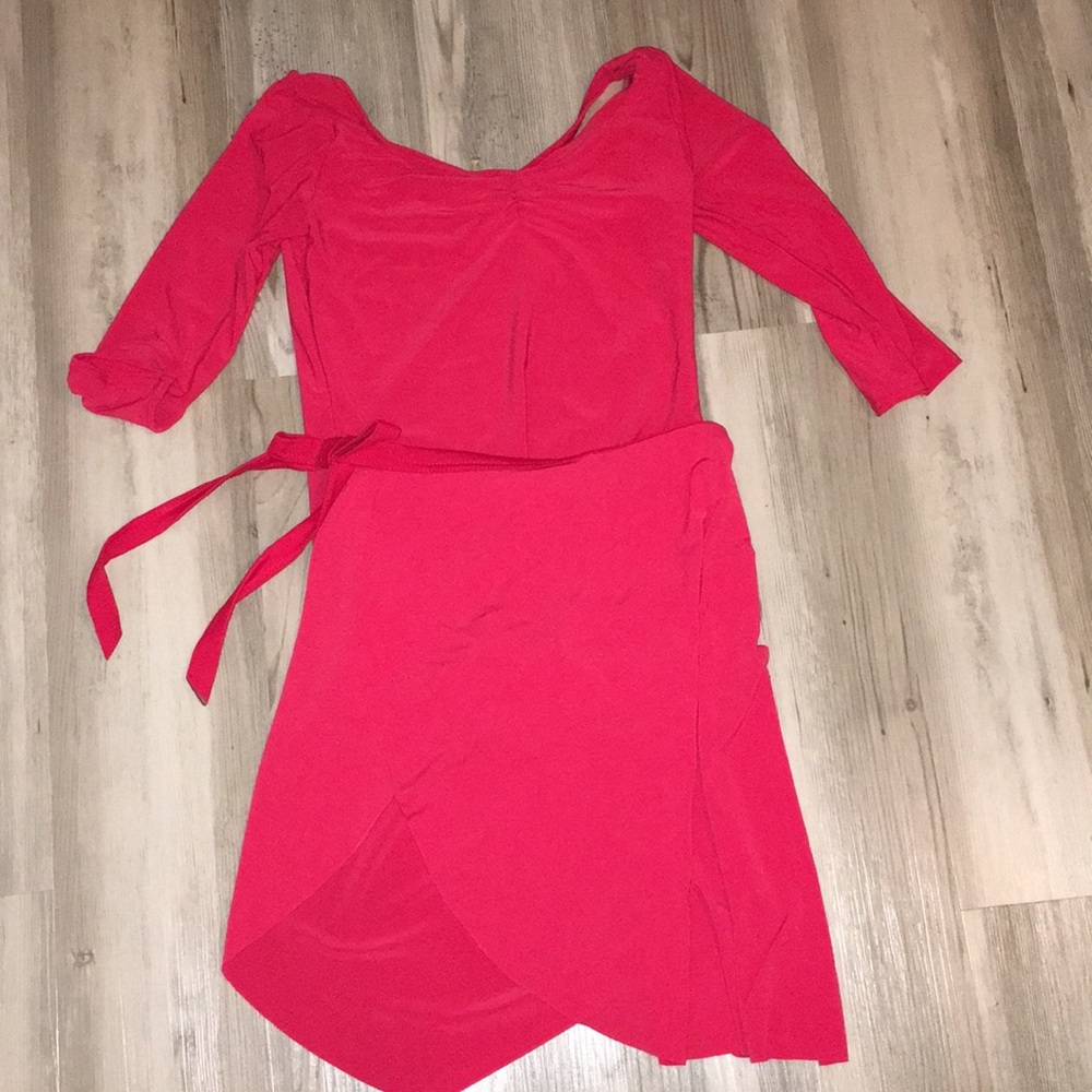 Red leotard and skirt